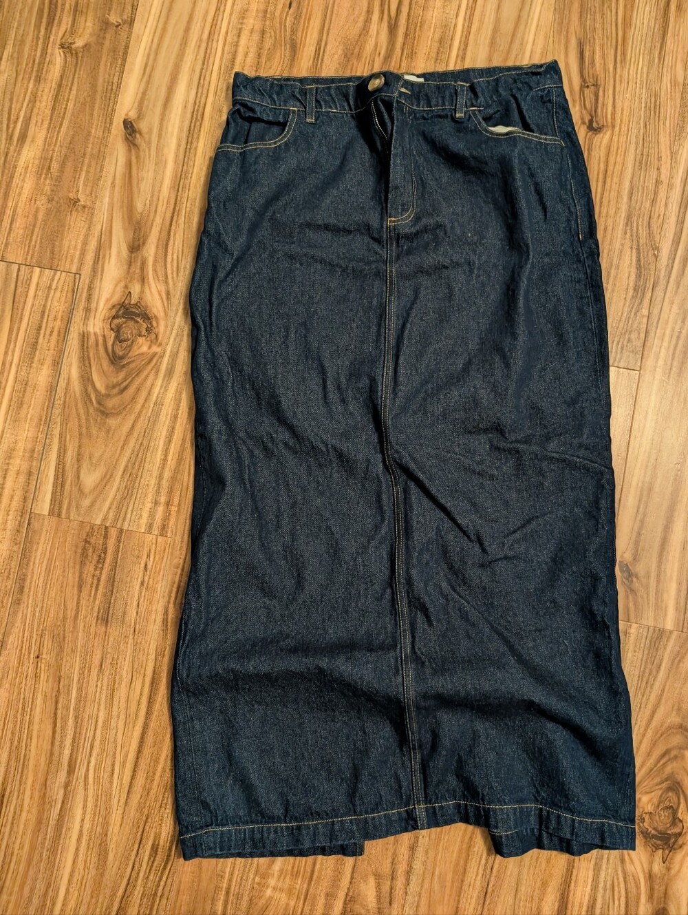 Whimsy + Row Dark Wash Denim Skirt